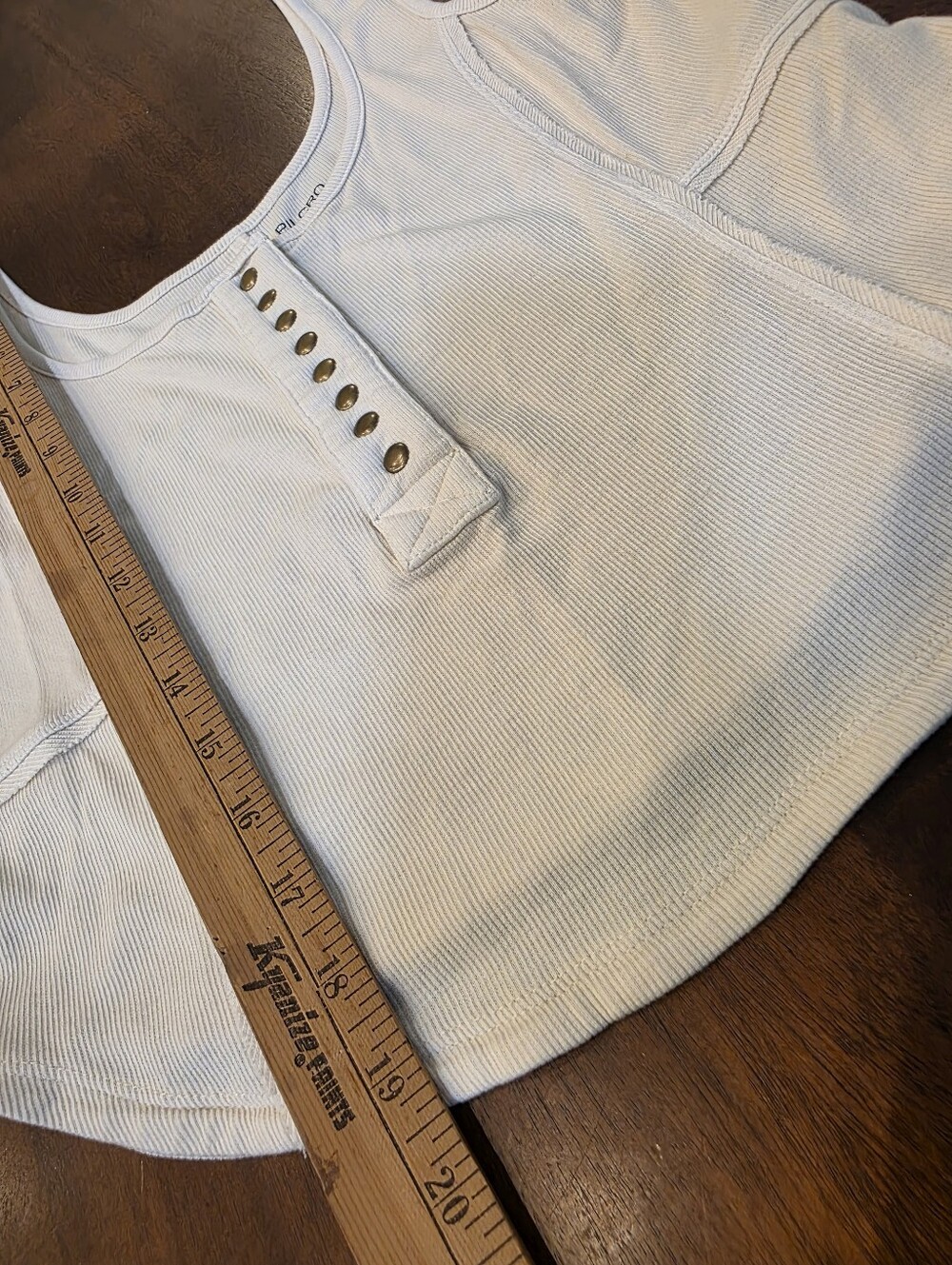 Anthropologie Cream Ribbed Snap-Front Tank Top - Picture 7 of 10